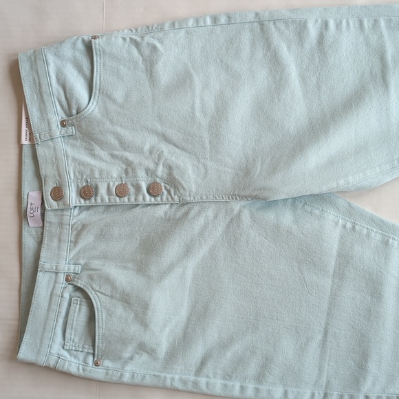 NWT Loft Button Fly High Rise Skinny Ankle Mom Jeans 14P Green - Picture 11 of 16